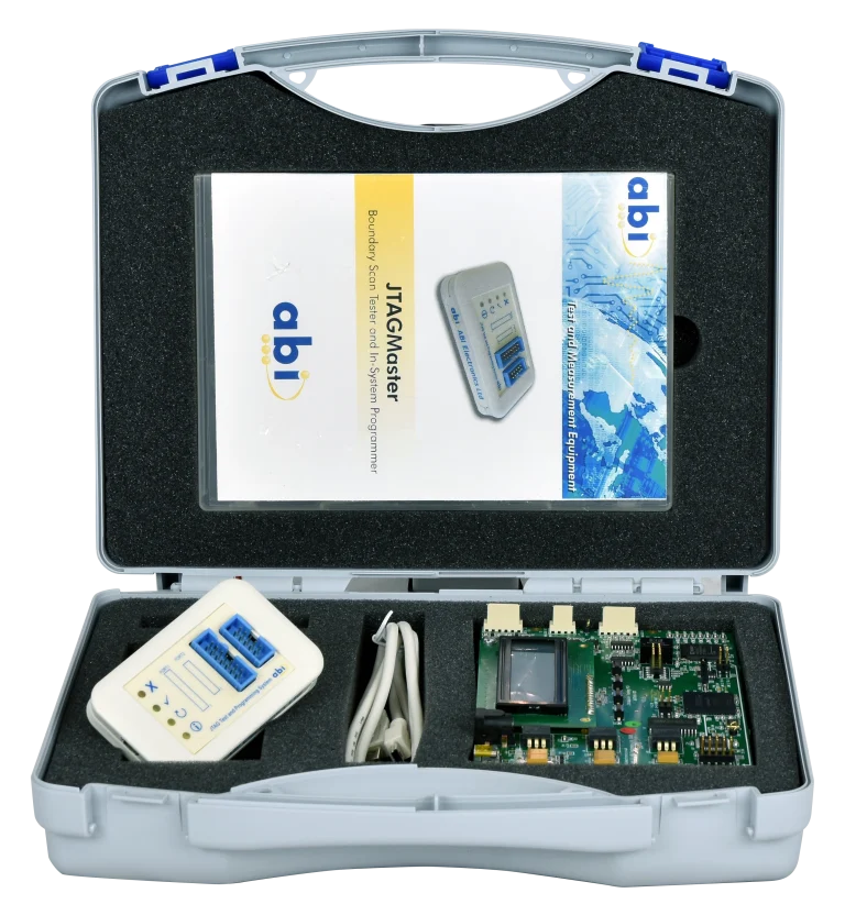 JTAGMaster in carry case with training board, cables and manual